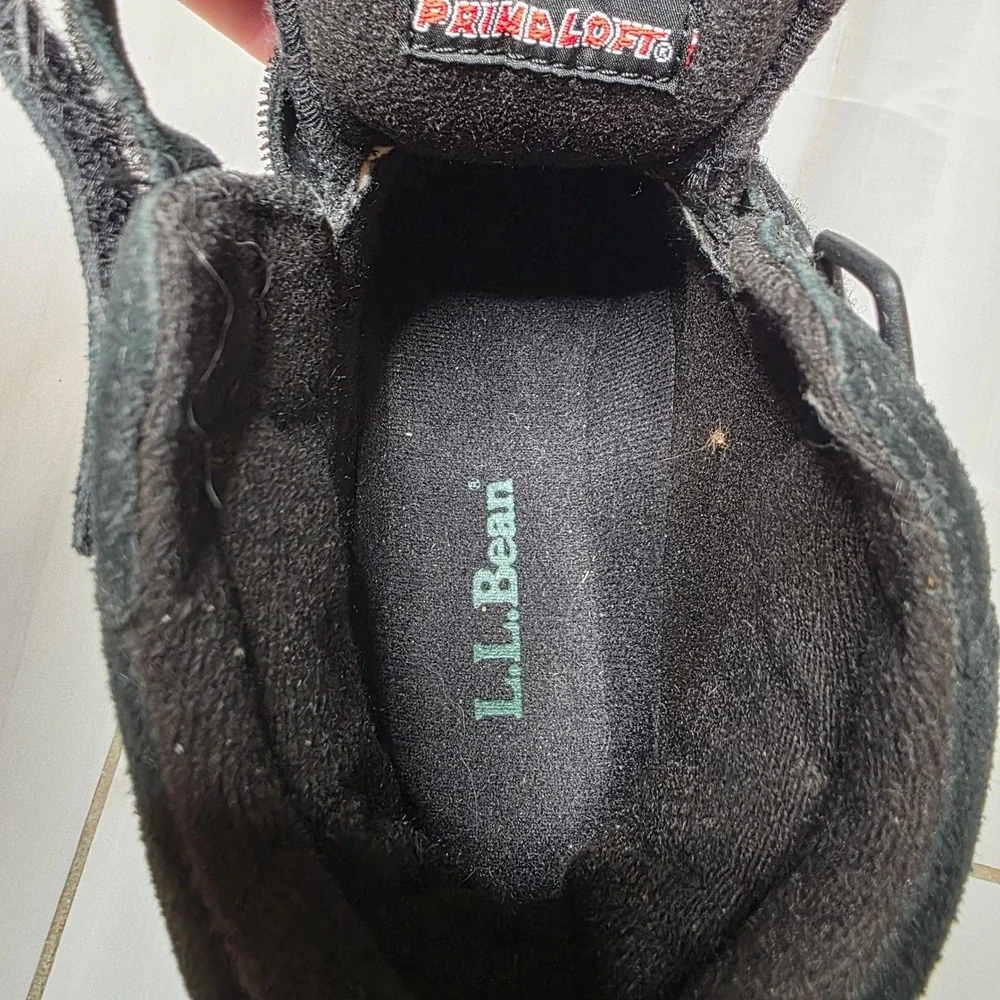 LL Bean‎ Womens Black Primaloft Insulated Snow Boots Hook Loop 0MR94 04 Size 8.5